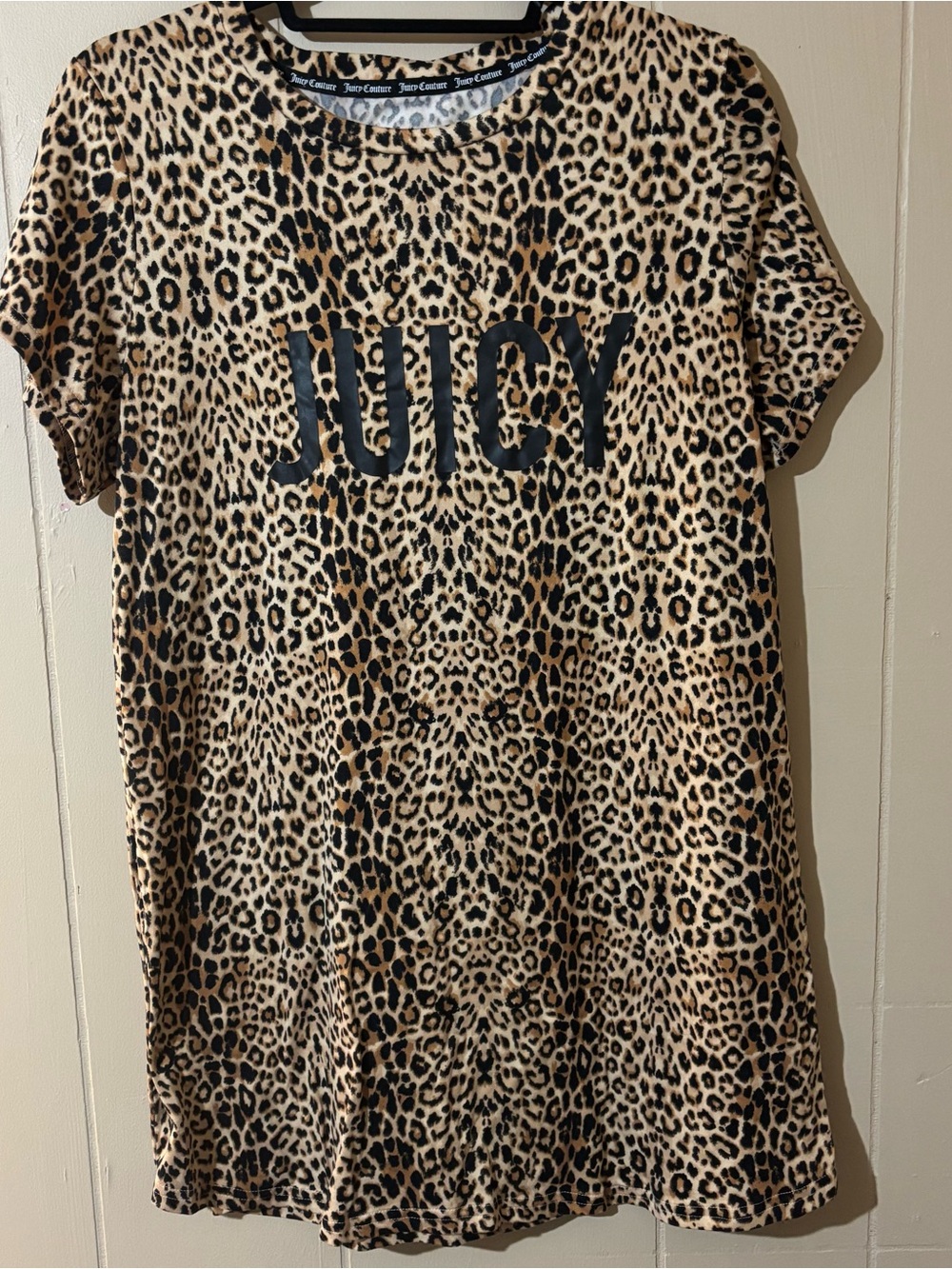 Juicy Couture Women’s Leopard Print sleepwear- Tan/Black